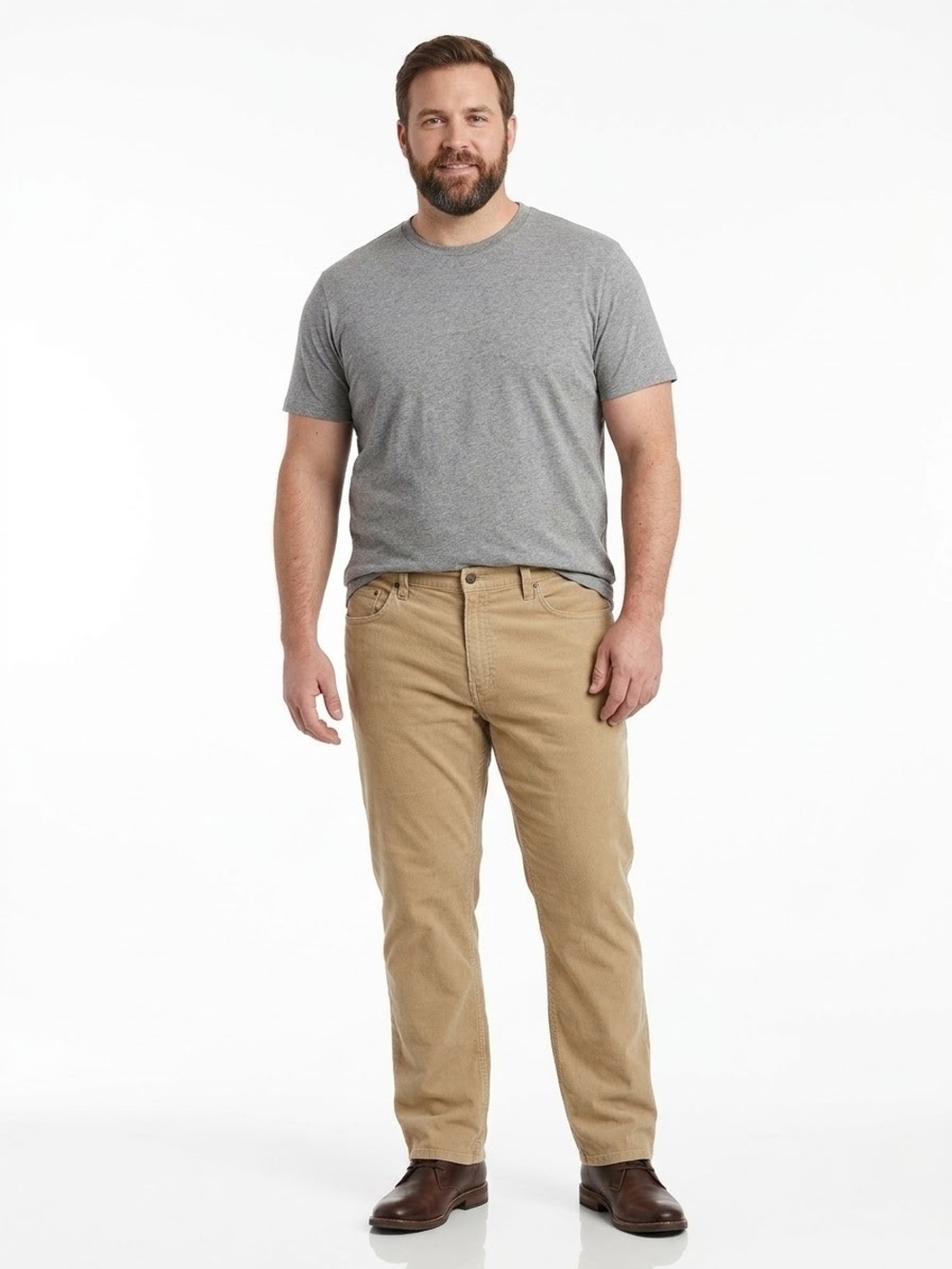 Saddlebred Men's Straight Fit Chinos in Khaki Size 46X30 EUC Waist 22in.